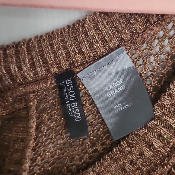 Boho Knit Top Size Large Highlow Hem Coastal Vibe Lightweight Beachy - Picture 3 of 6